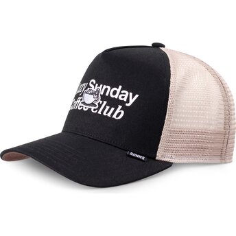 Gorra trucker negra y beige HFT Guy in a Cup de Djinns