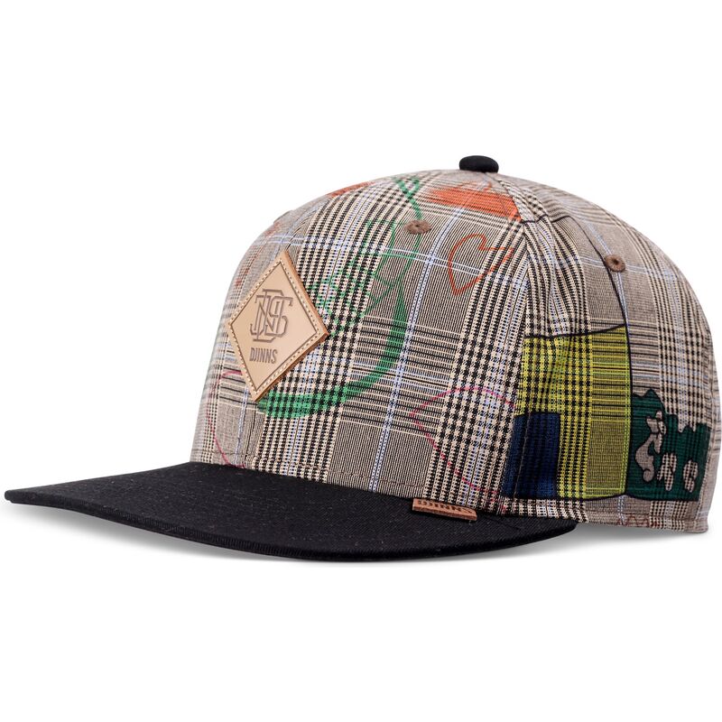 gra-og-sort-flat-cap-snapback-crinklecheck-fra-djinns