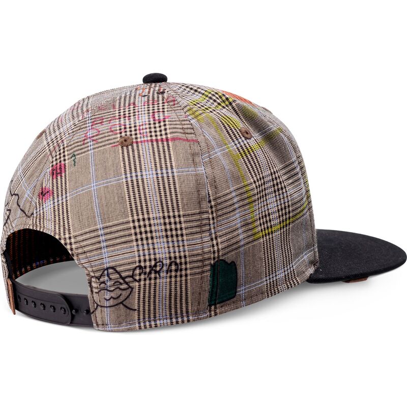 gra-og-sort-flat-cap-snapback-crinklecheck-fra-djinns