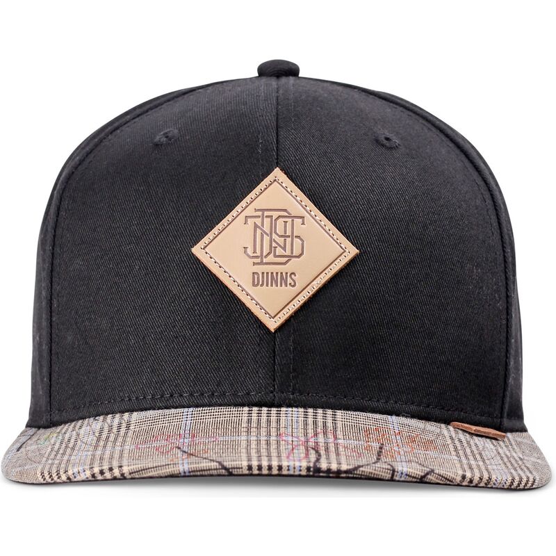 flad-sort-og-gra-snapback-kasket-crinklecheck-rev-fra-djinns