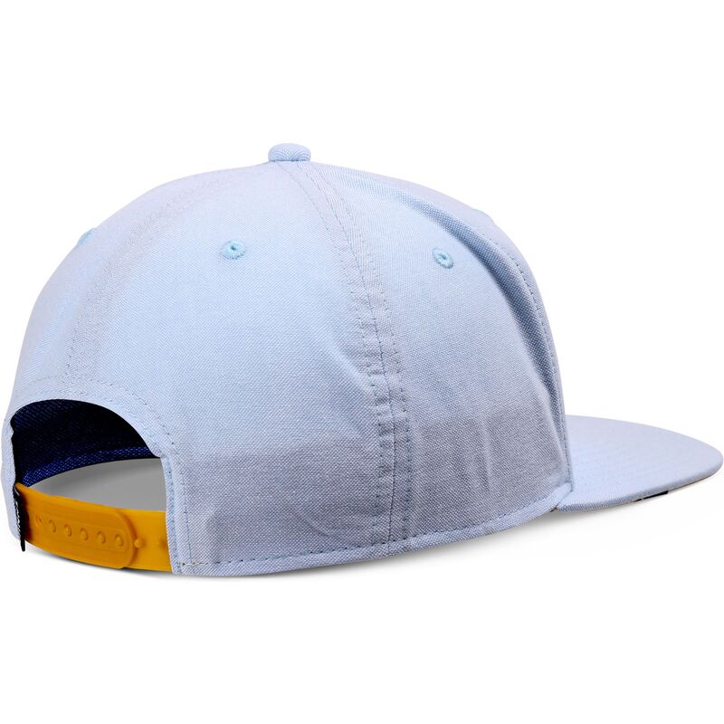 flad-bla-snapback-kasket-med-gult-oxfordcontra-logo-fra-djinns
