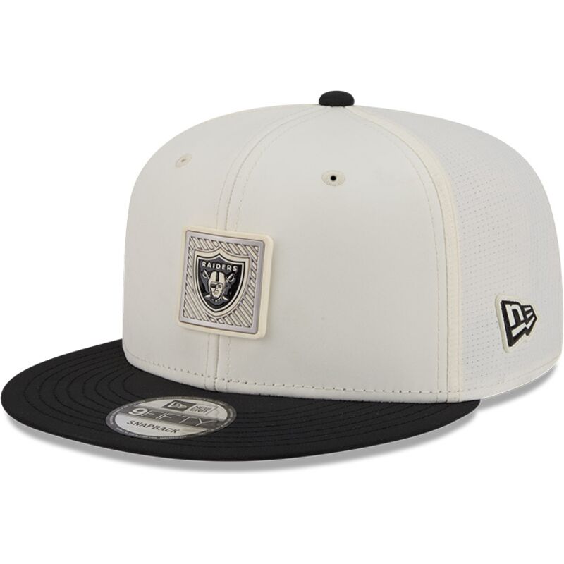 beige-og-sort-flat-cap-snapback-9fifty-training-pack-2026-fra-las-vegas-raiders-nfl-fra-new-era