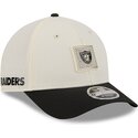 beige-og-sort-buet-kasket-snapback-9forty-m-crown-training-pack-2026-fra-las-vegas-raiders-nfl-fra-new-era