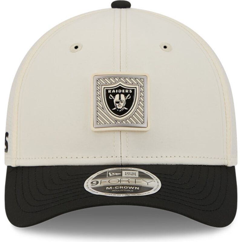beige-og-sort-buet-kasket-snapback-9forty-m-crown-training-pack-2026-fra-las-vegas-raiders-nfl-fra-new-era