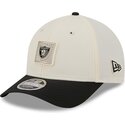 beige-og-sort-buet-kasket-snapback-9forty-m-crown-training-pack-2026-fra-las-vegas-raiders-nfl-fra-new-era