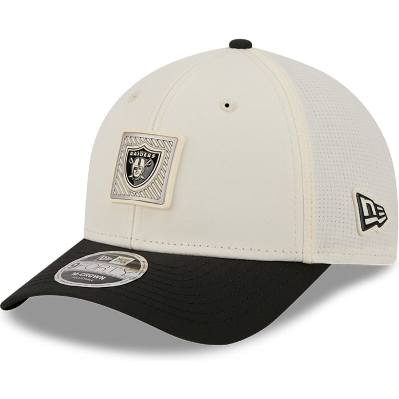beige-og-sort-buet-kasket-snapback-9forty-m-crown-training-pack-2026-fra-las-vegas-raiders-nfl-fra-new-era