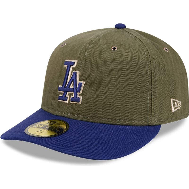 gron-buet-kasket-justerbar-59fifty-pre-curved-american-herringbone-fra-los-angeles-dodgers-mlb-fra-new-era