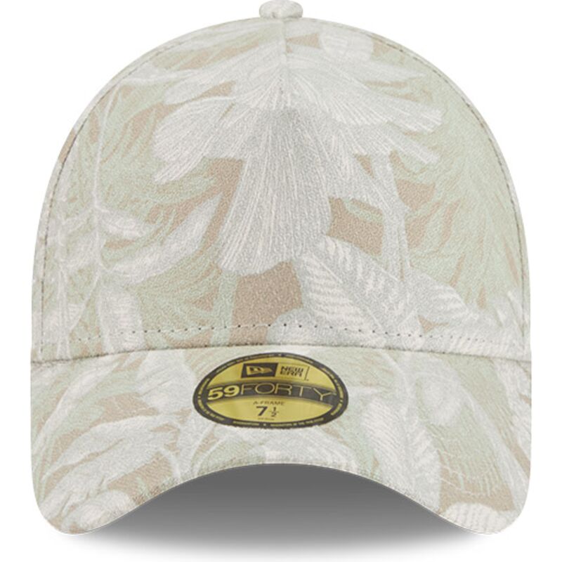 buet-beige-justerbar-kasket-59forty-a-frame-leafy-palm-fra-new-era