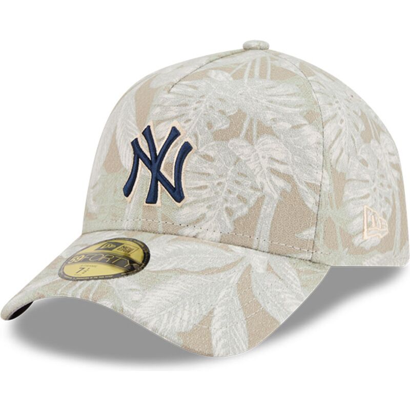 buet-beige-justeret-59forty-a-frame-leafy-palm-kasket-fra-new-york-yankees-mlb-fra-new-era