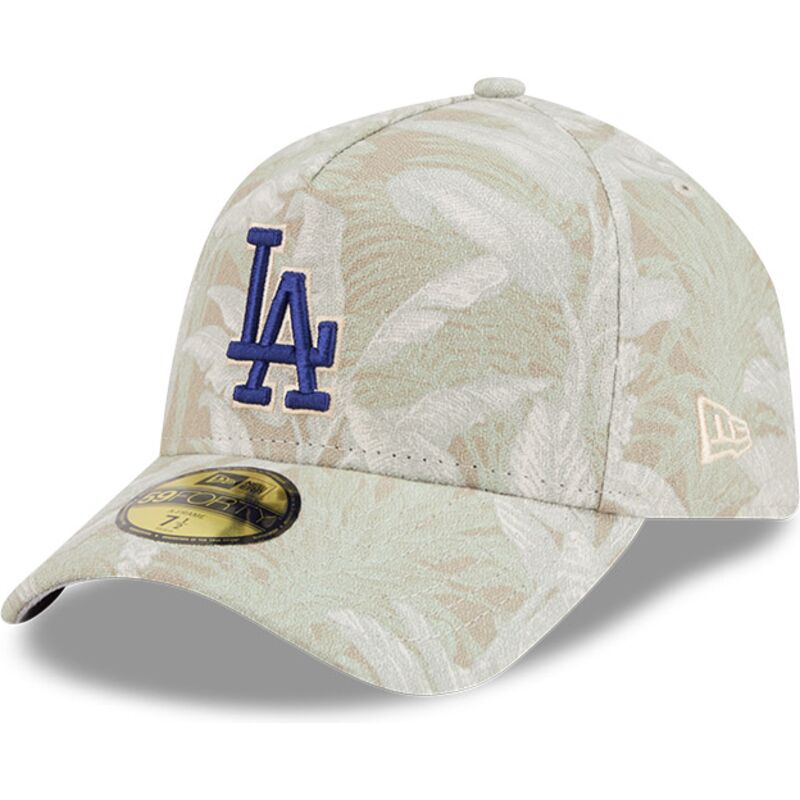 buet-beige-justeret-59forty-a-frame-leafy-palm-kasket-fra-los-angeles-dodgers-mlb-fra-new-era