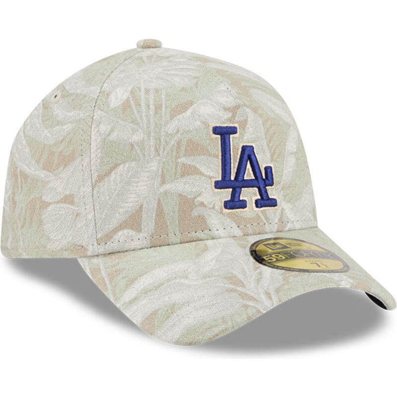 buet-beige-justeret-59forty-a-frame-leafy-palm-kasket-fra-los-angeles-dodgers-mlb-fra-new-era