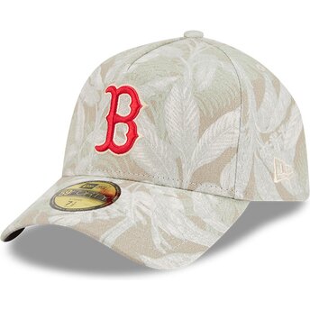 Buet beige justeret 59FORTY A Frame Leafy Palm kasket fra Boston Red Sox MLB fra New Era