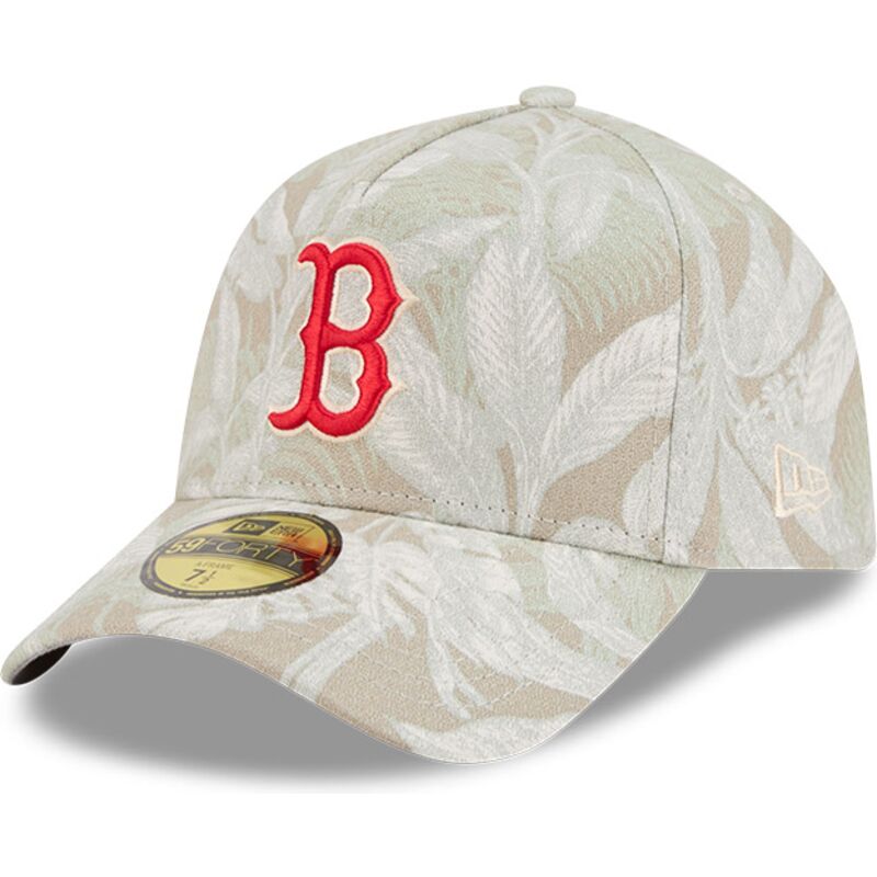 buet-beige-justeret-59forty-a-frame-leafy-palm-kasket-fra-boston-red-sox-mlb-fra-new-era