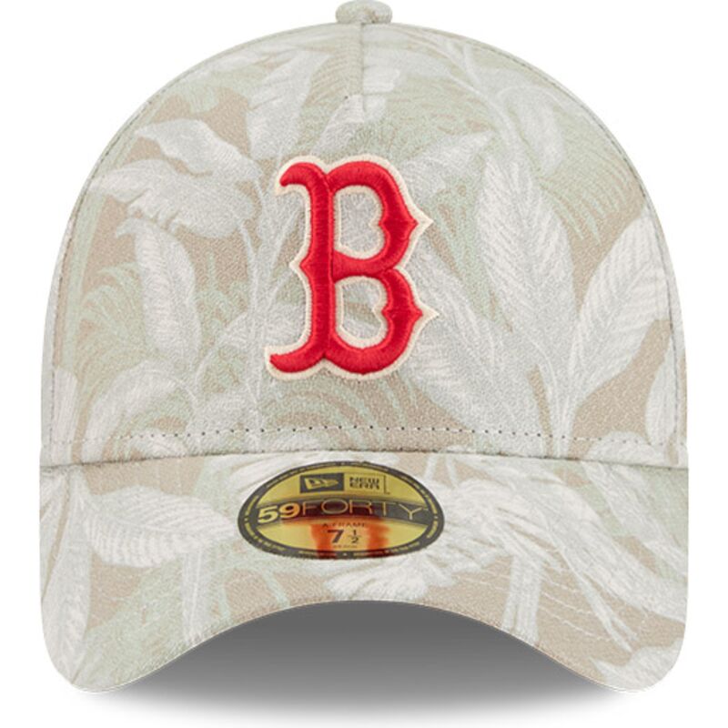 buet-beige-justeret-59forty-a-frame-leafy-palm-kasket-fra-boston-red-sox-mlb-fra-new-era