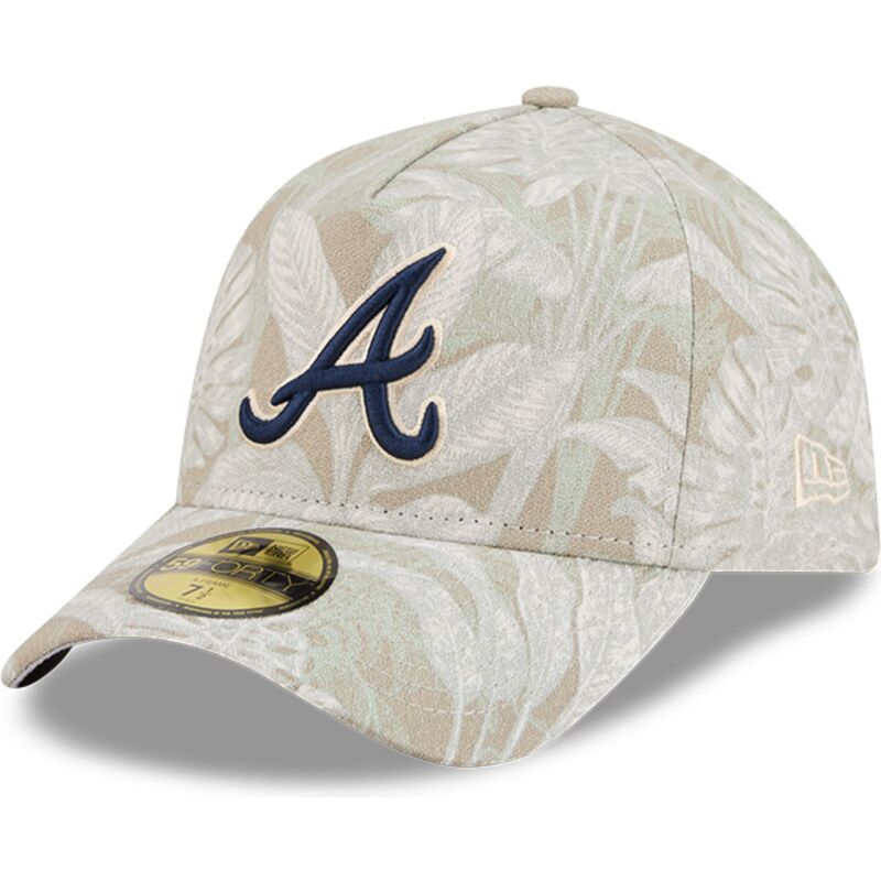 buet-beige-justeret-59forty-a-frame-leafy-palm-kasket-fra-atlanta-braves-mlb-fra-new-era