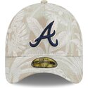 buet-beige-justeret-59forty-a-frame-leafy-palm-kasket-fra-atlanta-braves-mlb-fra-new-era