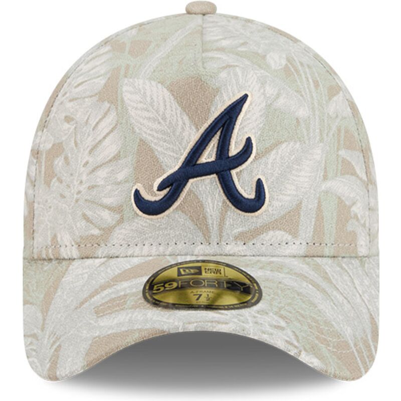 buet-beige-justeret-59forty-a-frame-leafy-palm-kasket-fra-atlanta-braves-mlb-fra-new-era