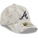 buet-beige-justeret-59forty-a-frame-leafy-palm-kasket-fra-atlanta-braves-mlb-fra-new-era