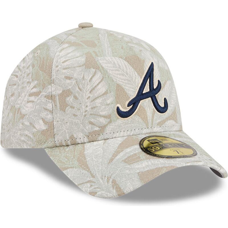 buet-beige-justeret-59forty-a-frame-leafy-palm-kasket-fra-atlanta-braves-mlb-fra-new-era