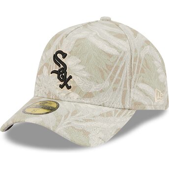 Buet beige justeret 59FORTY A Frame Leafy Palm kasket fra Chicago White Sox MLB fra New Era