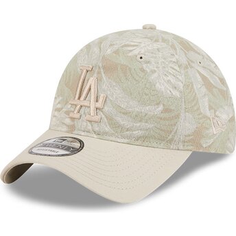 Buet beige justerbar 9TWENTY Leafy Palm kasket fra Los Angeles Dodgers MLB fra New Era