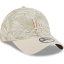 buet-beige-justerbar-9twenty-leafy-palm-kasket-fra-los-angeles-dodgers-mlb-fra-new-era