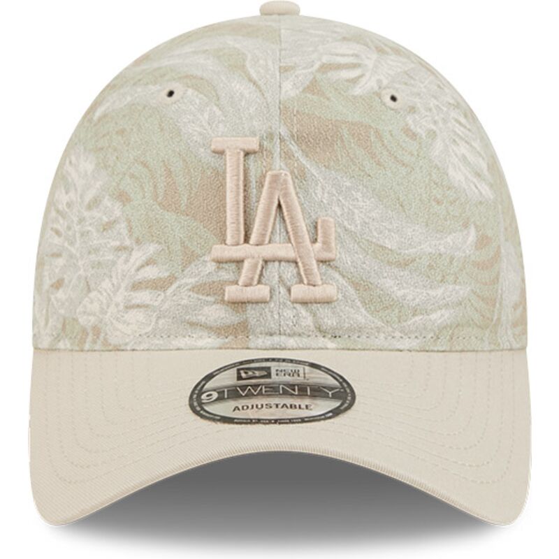 buet-beige-justerbar-9twenty-leafy-palm-kasket-fra-los-angeles-dodgers-mlb-fra-new-era
