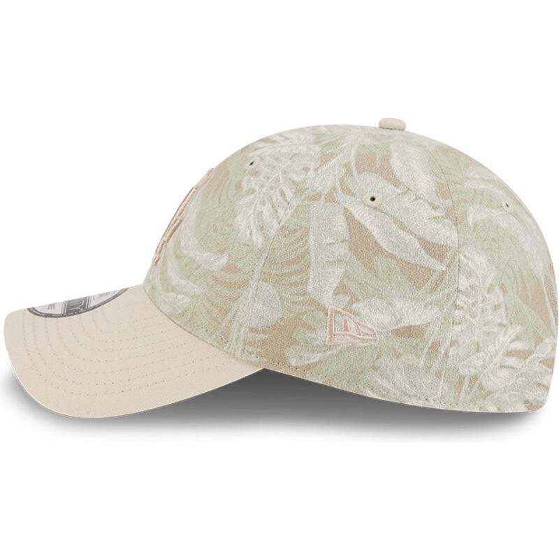 buet-beige-justerbar-9twenty-leafy-palm-kasket-fra-los-angeles-dodgers-mlb-fra-new-era