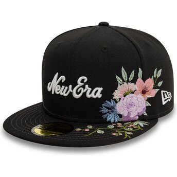 Sort fitted 59FIFTY Floral Emb kasket fra New Era