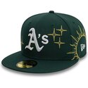 flad-gron-justeret-59fifty-zodiac-kasket-fra-oakland-athletics-mlb-af-new-era