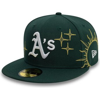 Flad grøn justeret 59FIFTY Zodiac kasket fra Oakland Athletics MLB af New Era