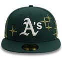 flad-gron-justeret-59fifty-zodiac-kasket-fra-oakland-athletics-mlb-af-new-era