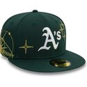flad-gron-justeret-59fifty-zodiac-kasket-fra-oakland-athletics-mlb-af-new-era