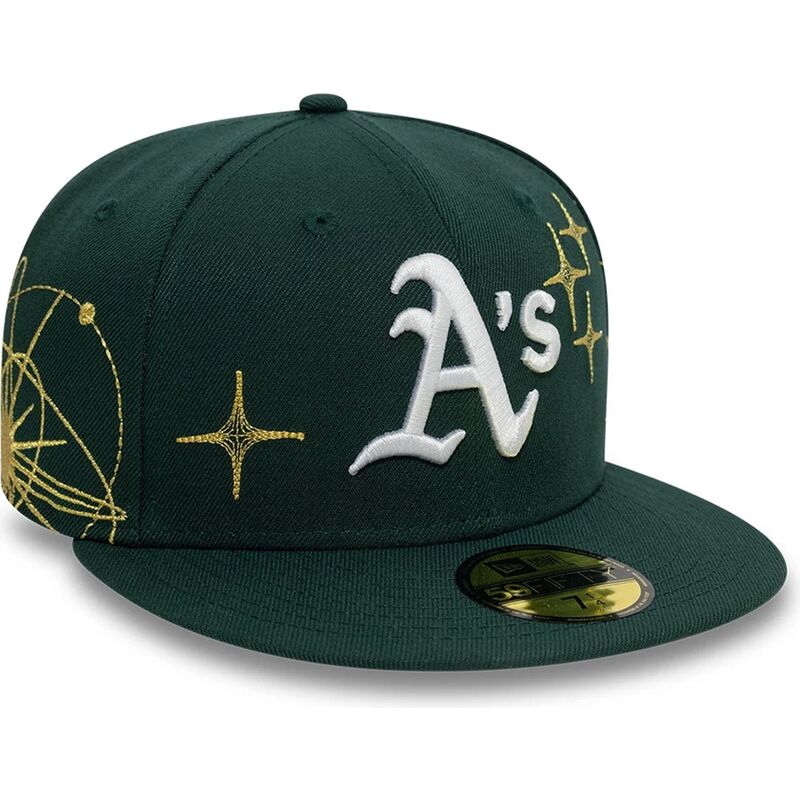 flad-gron-justeret-59fifty-zodiac-kasket-fra-oakland-athletics-mlb-af-new-era