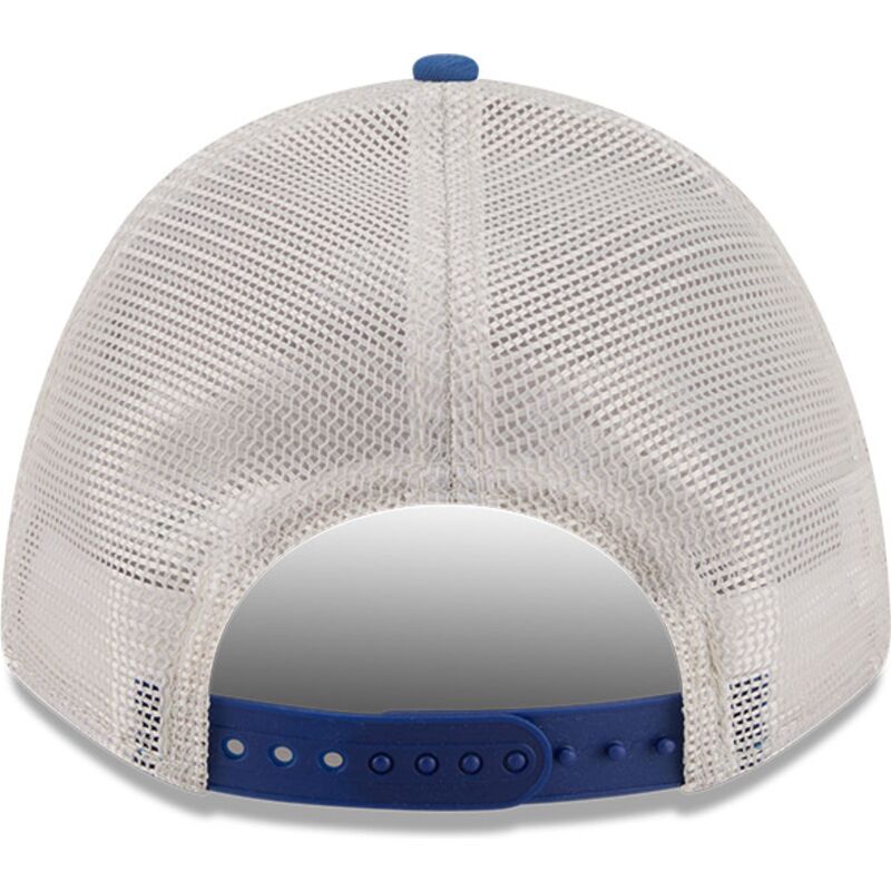 beige-og-bla-trucker-kasket-9forty-m-crown-a-frame-fray-fra-los-angeles-dodgers-mlb-fra-new-era