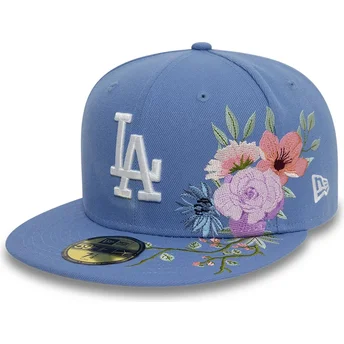 Flad blå tilpasset 59FIFTY Floral kasket fra Los Angeles Dodgers MLB fra New Era