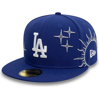Flad blå tilpasset 59FIFTY Zodiac kasket fra Los Angeles Dodgers MLB fra New Era