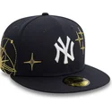 flad-marinebla-tilpasset-59fifty-zodiac-kasket-fra-new-york-yankees-mlb-af-new-era