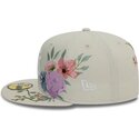 flad-beige-kasket-justerbar-59fifty-floral-fra-new-york-yankees-mlb-fra-new-era