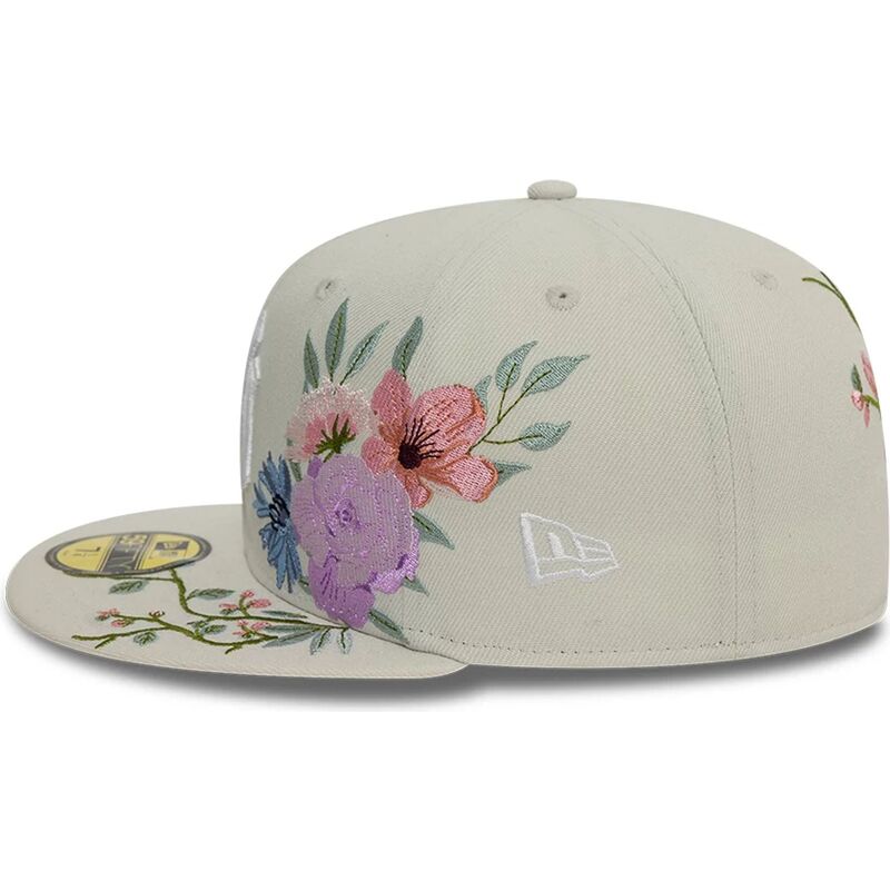 flad-beige-kasket-justerbar-59fifty-floral-fra-new-york-yankees-mlb-fra-new-era