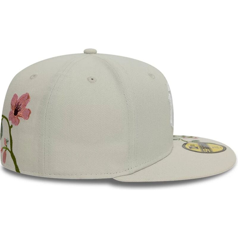 flad-beige-kasket-justerbar-59fifty-floral-fra-new-york-yankees-mlb-fra-new-era