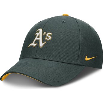 Grøn justerbar buet kasket til børn Dri-Fit Club Structured fra Oakland Athletics MLB fra Nike
