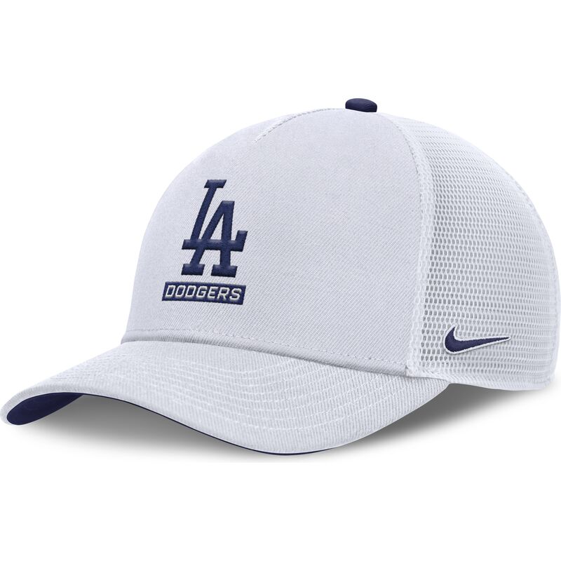 hvid-trucker-kasket-med-blat-logo-primetime-dri-fit-rise-structured-fra-los-angeles-dodgers-mlb-fra-nike