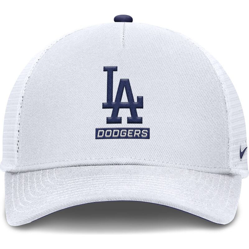 hvid-trucker-kasket-med-blat-logo-primetime-dri-fit-rise-structured-fra-los-angeles-dodgers-mlb-fra-nike
