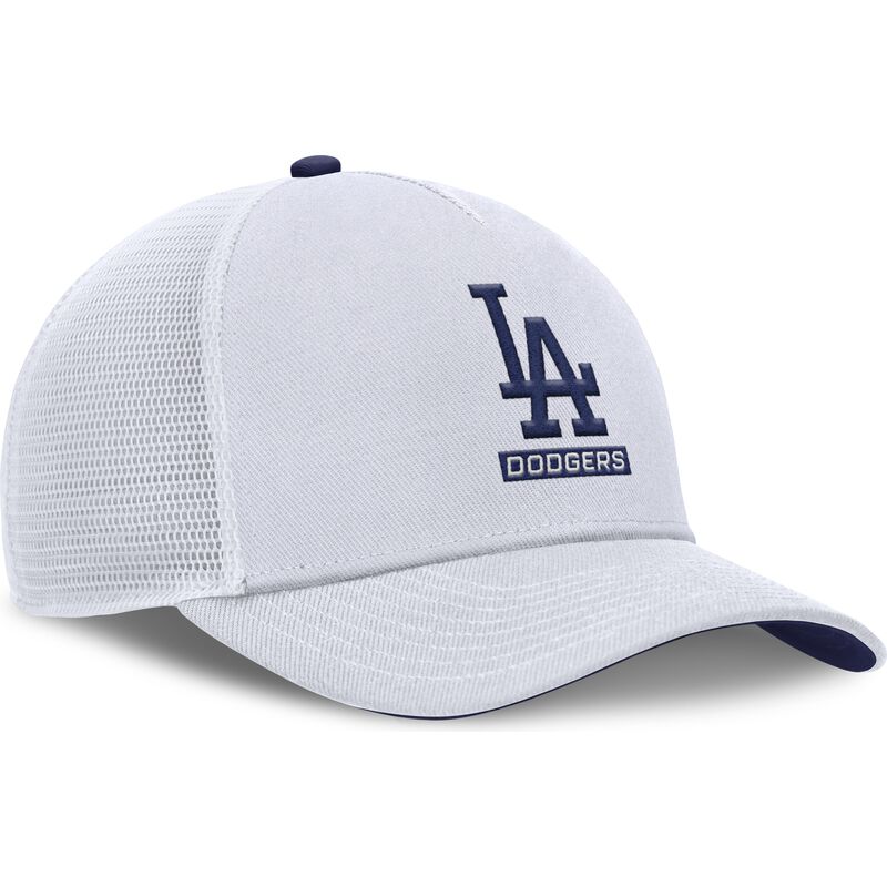hvid-trucker-kasket-med-blat-logo-primetime-dri-fit-rise-structured-fra-los-angeles-dodgers-mlb-fra-nike