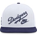 hvid-og-bla-flat-cap-snapback-cooperstown-dri-fit-pro-structured-square-bill-fra-los-angeles-dodgers-mlb-fra-nike