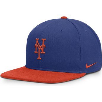 Blå og orange multifarvet flad snapback-kasket Dri-Fit Pro Structured Square Bill fra New York Mets MLB fra Nike