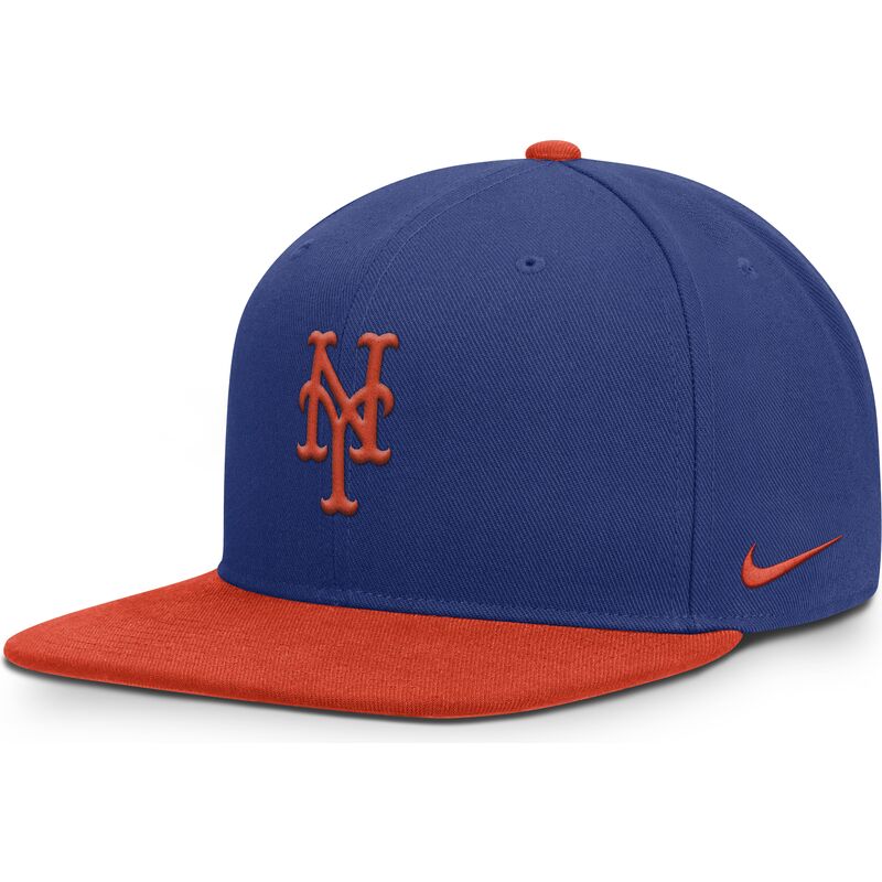 bla-og-orange-multifarvet-flad-snapback-kasket-dri-fit-pro-structured-square-bill-fra-new-york-mets-mlb-fra-nike