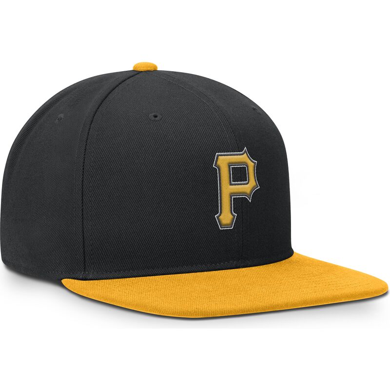 sort-og-gul-flad-snapback-kasket-dri-fit-pro-structured-square-bill-fra-pittsburgh-pirates-mlb-fra-nike