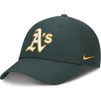 Grøn justerbar buet kasket Club Structured UV Poly Ripstop fra Oakland Athletics MLB fra Nike